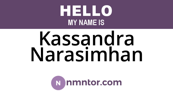 Kassandra Narasimhan
