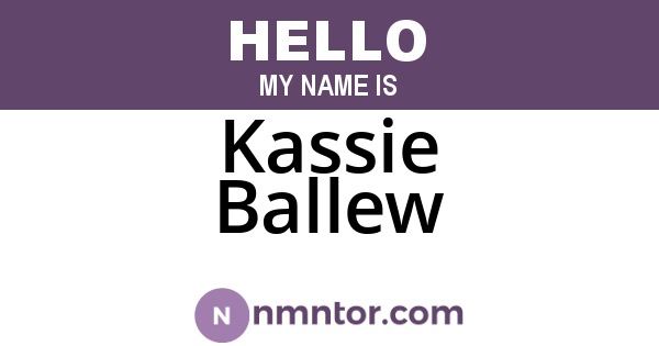 Kassie Ballew