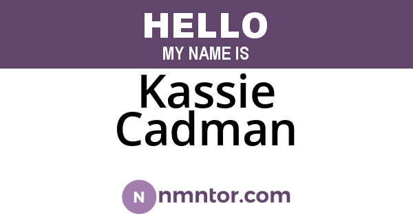 Kassie Cadman