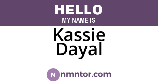 Kassie Dayal