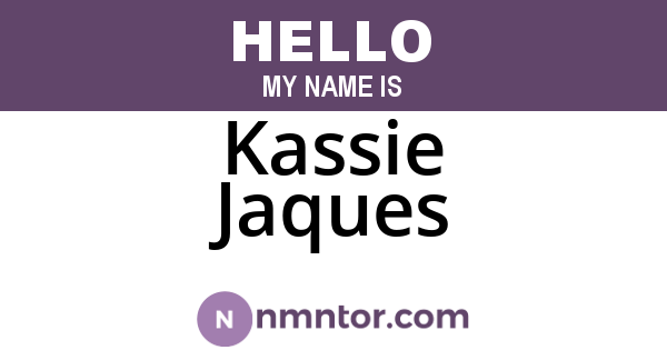 Kassie Jaques