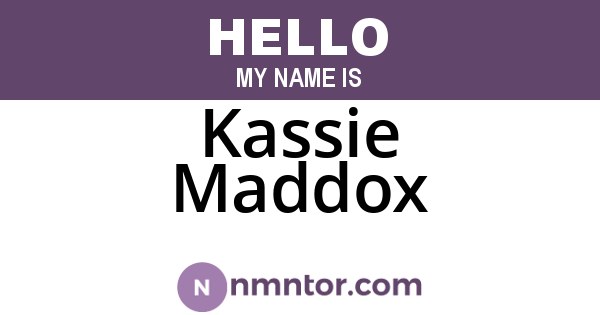 Kassie Maddox