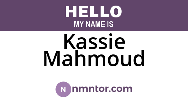 Kassie Mahmoud