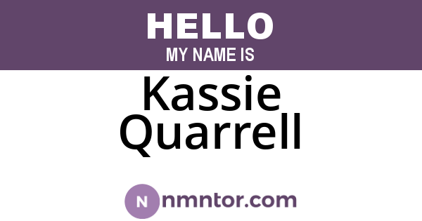 Kassie Quarrell