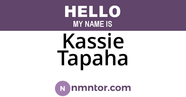 Kassie Tapaha