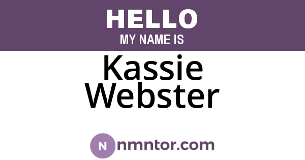 Kassie Webster