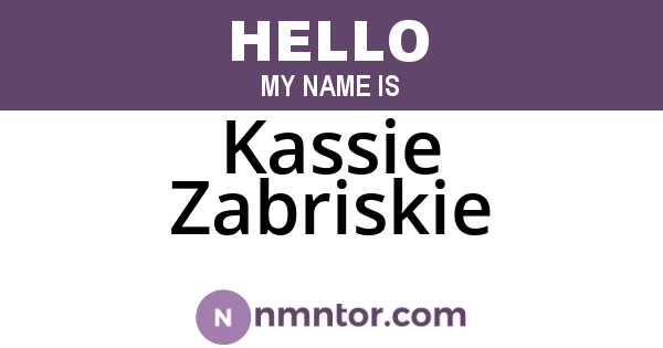 Kassie Zabriskie
