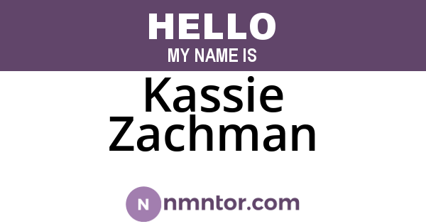 Kassie Zachman