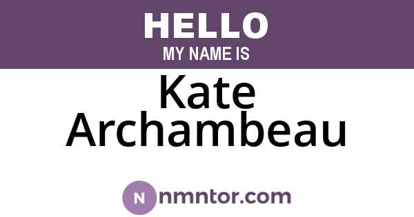 Kate Archambeau