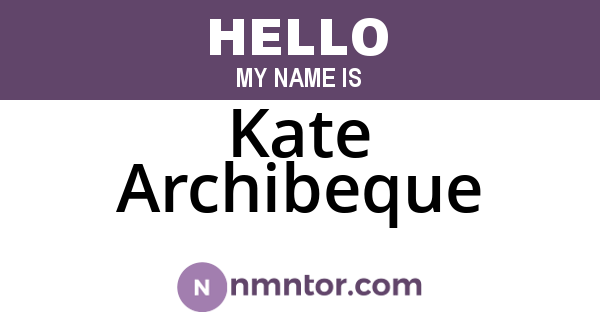 Kate Archibeque