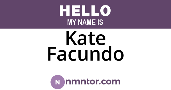 Kate Facundo