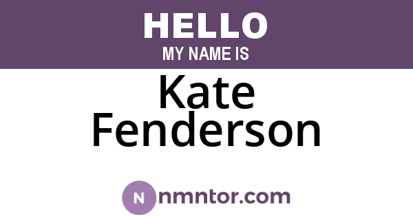 Kate Fenderson