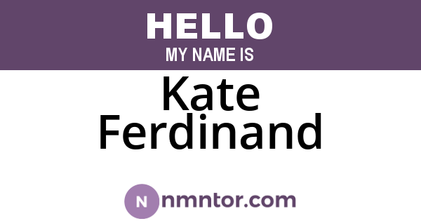 Kate Ferdinand