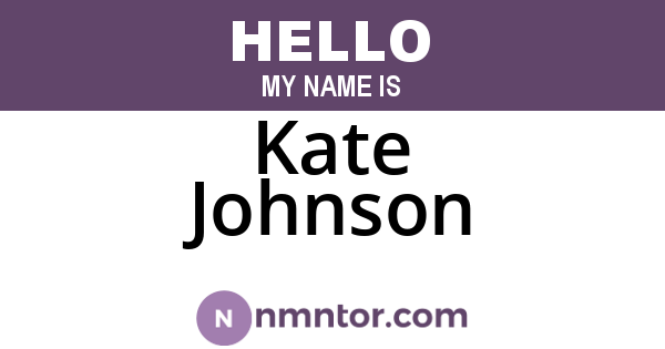 Kate Johnson