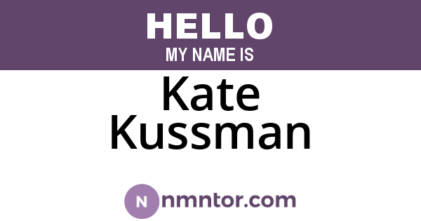 Kate Kussman