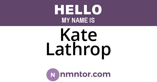 Kate Lathrop