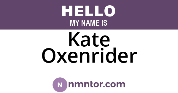 Kate Oxenrider