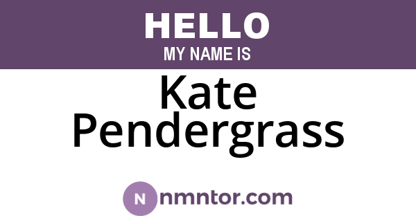 Kate Pendergrass