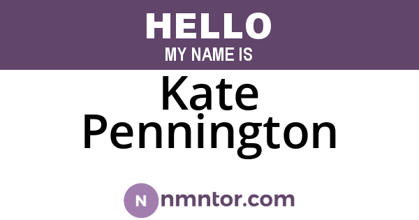 Kate Pennington