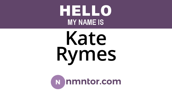 Kate Rymes