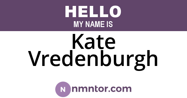 Kate Vredenburgh