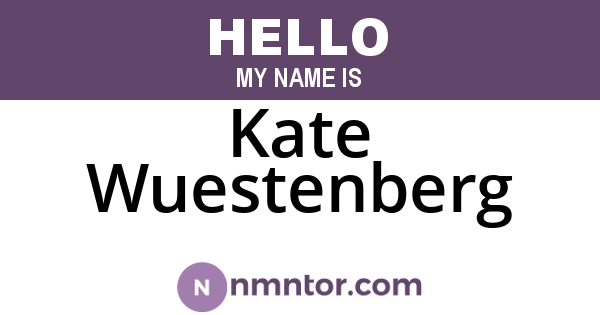 Kate Wuestenberg