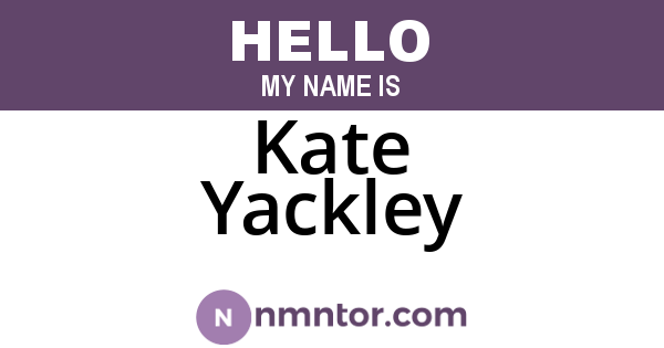 Kate Yackley