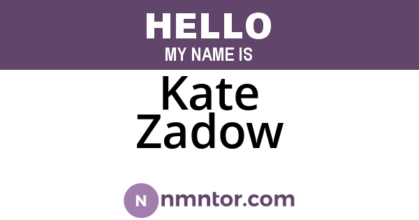 Kate Zadow