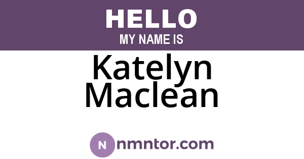 Katelyn Maclean