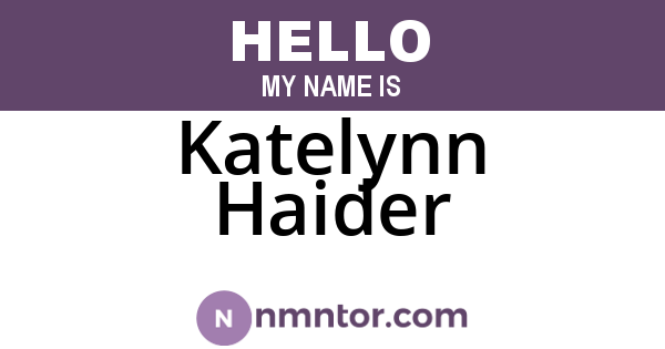 Katelynn Haider