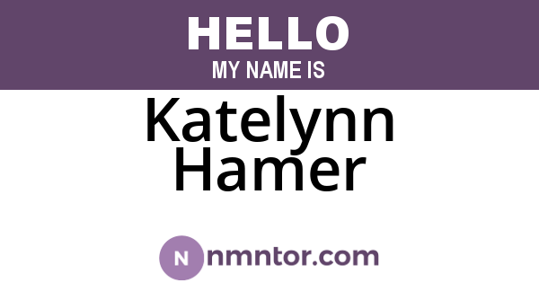 Katelynn Hamer