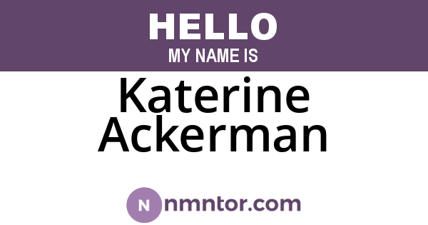 Katerine Ackerman