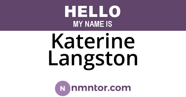 Katerine Langston