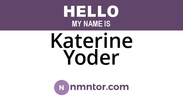 Katerine Yoder