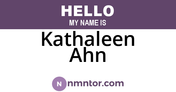 Kathaleen Ahn