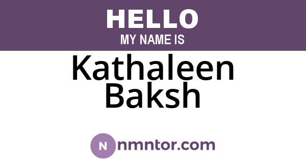 Kathaleen Baksh