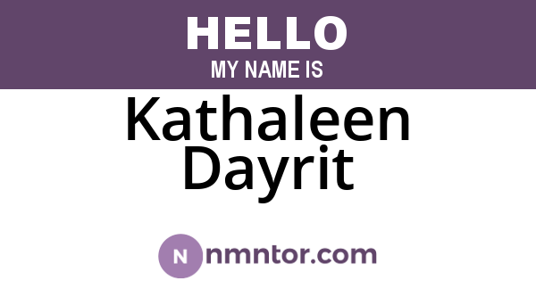 Kathaleen Dayrit
