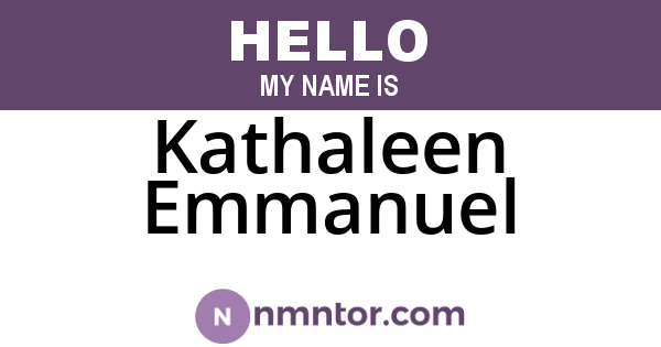 Kathaleen Emmanuel