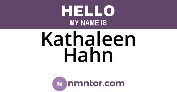 Kathaleen Hahn