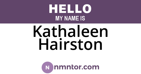 Kathaleen Hairston