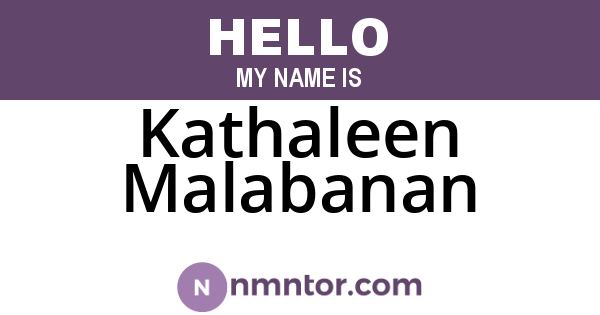 Kathaleen Malabanan