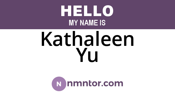Kathaleen Yu