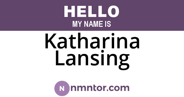 Katharina Lansing