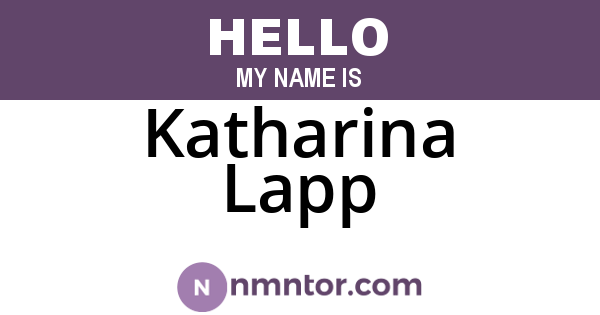 Katharina Lapp