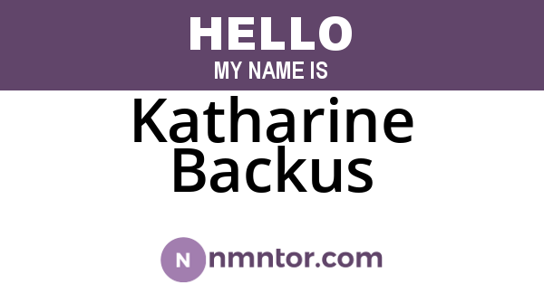 Katharine Backus