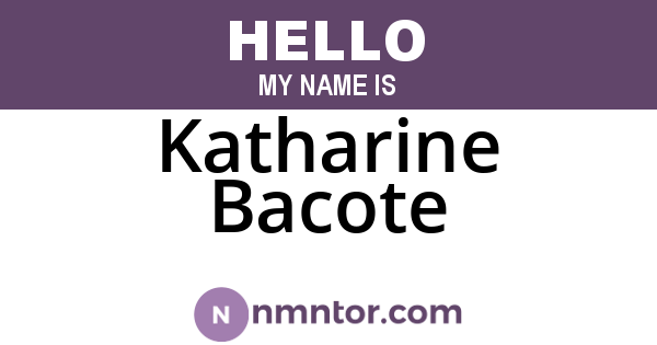 Katharine Bacote