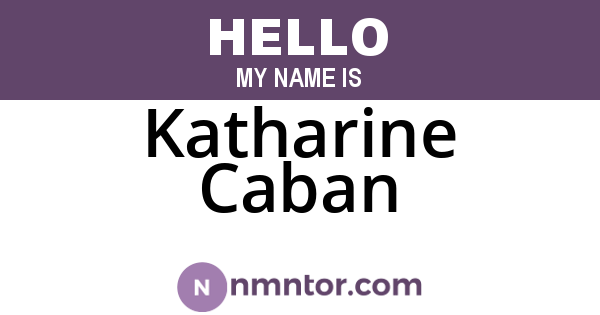 Katharine Caban