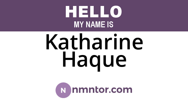 Katharine Haque