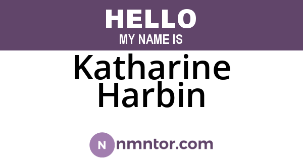 Katharine Harbin
