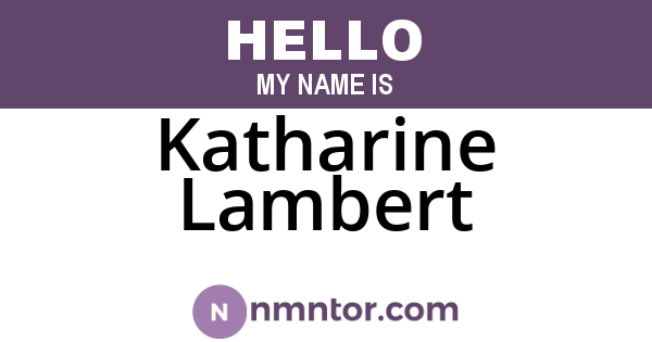 Katharine Lambert